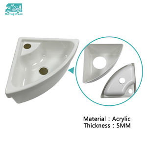 JDA Wholesale Boat Caravan <strong>RV</strong> Camper White Acrylic Triangular Wash Basin Sink with <strong>Faucet</strong> Drain Hose Kit - Product Image 3