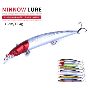 Esca da <span class=keywords><strong>Pesca</strong></span> Artificiale Minnow 13,3cm 13,4g per Lanci Lunghi, Jerkbait Rigido per Spigola, Wobbler per Acqua Salata e Dolce - Product Image 3