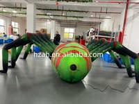 Décoration d'Halloween araignée verte géante gonflable avec éclairage LED