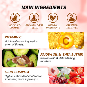 Logo kustom pelembap bibir merah muda persik Set perawatan perbaikan Hyaluronic Acid <span class=keywords><strong>Vegan</strong></span> organik Vitamin C masker bibir pelembap bibir - Product Image 4