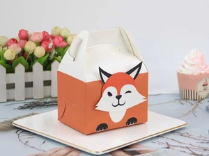 Scatole regalo all'ingrosso scatole bomboniere per feste animali con leone cane caramelle scatole pieghevoli per bambini Baby Shower compleanno - Product Image 3