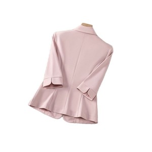 Pink Women's Three Quarter Sleeve Blazer <b>Jacket</b> With Label Anti Wrinkle For Commute Spring <b>Summer</b> Autumn - Product Image 5