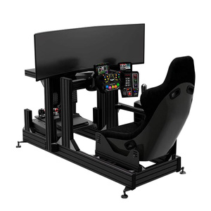 Sim Racing Rig Car Game เกมขับรถจำลองห้องนักบิน4040 40120ชุดเฟรมอลูมิเนียมสีดำ4080