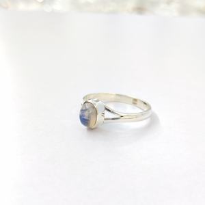 Bague en pierre de lune, argent sterling 925, bague en pierre précieuse, bague en pierre de lune réglable, collection artisanale, bagues fines, bijoux en argent, prix de gros - Product Image 3
