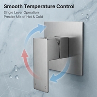 Robinet de douche mural carré en laiton nickel brossé, mitigeur monocommande chaud/froid, pour salle de bain moderne