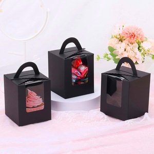 Scatola per Cupcake con contenitore, adatto per spuntini per <span class=keywords><strong>feste</strong></span> di compleanno di nozze, scatola regalo portatile con manico plugin per finestra - Product Image 4