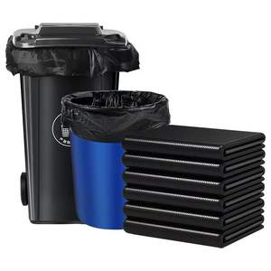 Bolsa de basura de plástico PE impresa en huecograbado plano negro, sello térmico de válvula gruesa grande para Hotel, saneamiento al aire libre, uso en el hogar y la cocina - Product Image 1