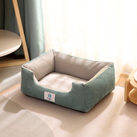 Lit pour animaux de compagnie Petsign, durable, résistant aux morsures, multifonctionnel, pour chien et chat, chaud en hiver, carré, en velours Teddy, rembourré en éponge