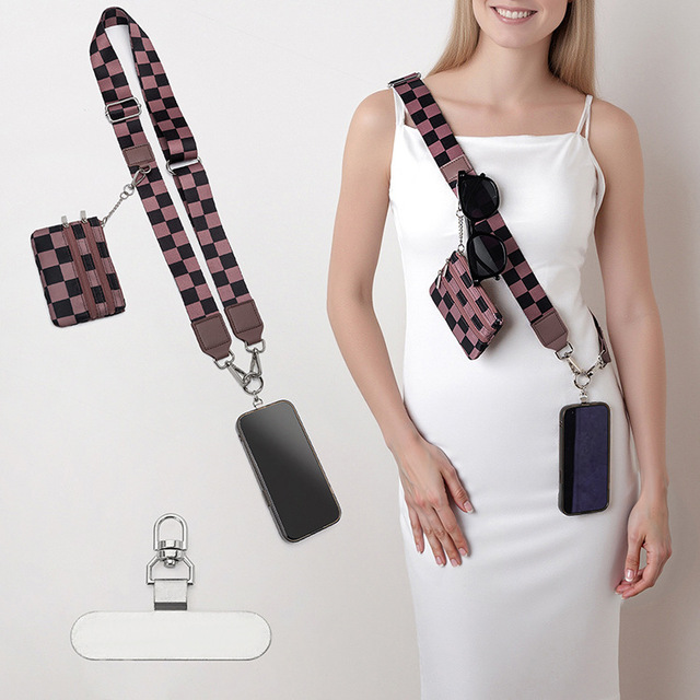 Clip and Go Strap for Phone with Wallet Strap for Phone with Wallet Phone Strap with Zippered Pouch Crossbody Phone Lanyard