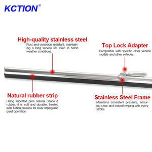 Accesorios para Automóviles Kction, Limpiaparabrisas de Goma Natural Premium con Marco Metálico de Tipo Tornillo, Aptos para Jeeps, Limpiaparabrisas de Acero - Product Image 2