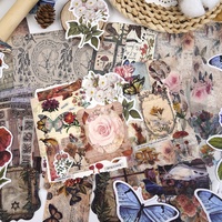 Set de Pegatinas Vintage para Manualidades, Diseño Creativo Urbano, Material Decorativo para DIY, Kit de Scrapbooking Hecho a Mano, Cubierta de PP Rígida