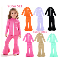 Vêtements de sport pour enfants vente en gros de pantalons Belle en nylon et spandex doux et respirant vêtements de sport 2 pièces ensemble de yoga pour filles