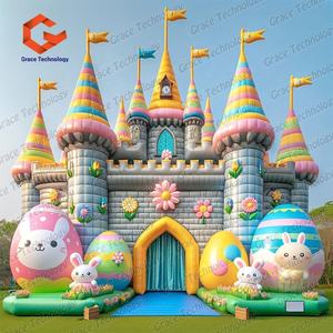 Arche gonflable colorée de lapin de Pâques arc gonflable d'oeuf de lapin pour la décoration de fête de pelouse de jardin de printemps - Product Image 5