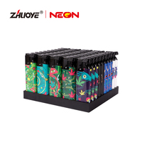 Briquet électronique coupe-vent MK à jet de gaz, personnalisable avec logo, en plastique, flamme moderne, pour fumeurs