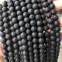 JD GEMS 도매 4mm 6mm 8mm 10mm 12mm 천연 화산석 원형 루즈 비즈, 쥬얼리 DIY 팔찌 목걸이 제작에 이상적