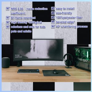 Cách âm 9mm vuông tấm âm thanh vật nuôi cảm thấy <span class=keywords><strong>Polyester</strong></span> để kiểm soát tiếng ồn và hấp thụ - Product Image 5