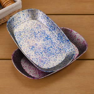 Assiettes vertes et violettes, vaisselle écologique en acier inoxydable, soucoupe, plateau alimentaire de camping, vaisselle durable, empilable, pour servir - Product Image 5