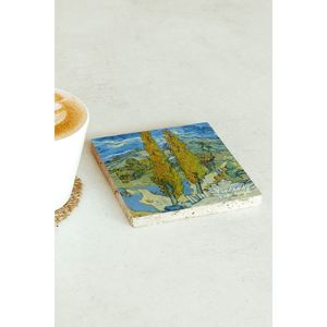 Vincent <b>Van</b> Gogh Series Stone Coaster Set 7 Square Design for Business Cup <b>Mat</b> Gift or Promotion - Product Image 2