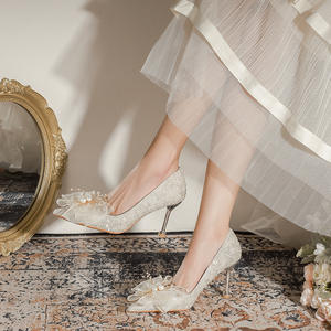 Zapatos de Tacón Alto Cómodos para Mujer, con Suela Delgada, para Bodas de Verano, con Cristales y Pedrería - Product Image 6