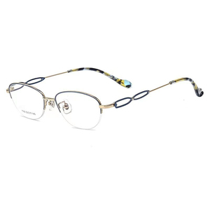 Montature per Occhiali Fengchao: Occhiali in Metallo Colorato Stile Piccolo Business, Montatura Mezza Montatura in Lega per Donna - Product Image 2