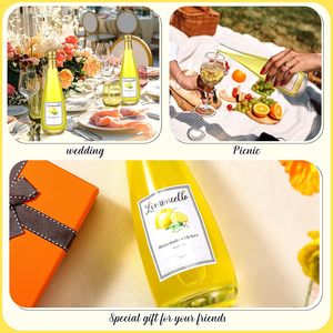 Botellas de Vidrio para Vino Lemoncello de 330 ml con Etiquetas Adhesivas, Botellas de Licor Vacías Transparentes Herméticas con Tapa, Ideales para Regalos - Product Image 6