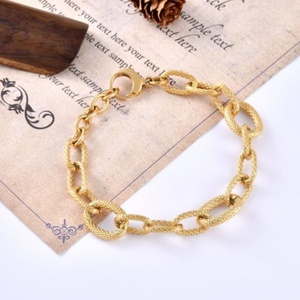 Fashion Ins Jewelry Women Gold Chains Rolo Paperclips Chunky Chain <b>Bracelet</b> Stainless Steel Charm <b>Bracelets</b> Microfiber <b>Leather</b> - Product Image 3