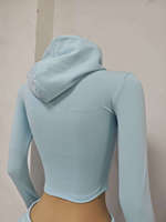 Ensemble 2 pièces à capuche pour femme, couleur unie, avec logo personnalisé, hauts zippés à manches longues, taille élastique, décontracté, doux et confortable, vêtements de détente, OEM ODM