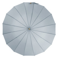Parasol d'extérieur en bambou à 16 baleines avec mât long et droit, personnalisable en gros avec logo, grande quantité