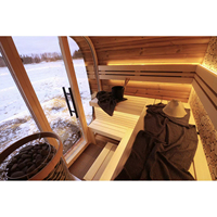 Hachill spa Doppels chicht bänke Sauna kabine im Freien Thermo wood Black Shingle Exterior Massivholz Elektroherd Optional