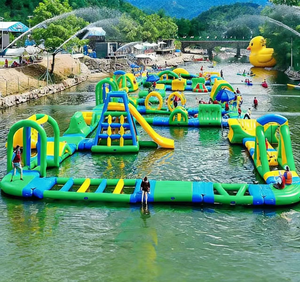 Piscine gonflable <span class=keywords><strong>pour</strong></span> enfants et adultes avec toboggan et parcours d'obstacles en PVC <span class=keywords><strong>pour</strong></span> l'extérieur - Product Image 6