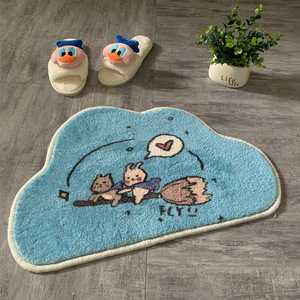 Alfombra <span class=keywords><strong>de</strong></span> Baño Absorbente <span class=keywords><strong>de</strong></span> Agua Antideslizante con Diseño <span class=keywords><strong>de</strong></span> Nubes <span class=keywords><strong>de</strong></span> Dibujos Animados, Alfombra <span class=keywords><strong>de</strong></span> Poliéster para Baño, Dormitorio, Entrada y Puerta - Product Image 6