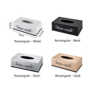 Boîte à mouchoirs de bureau de style européen Boîte à mouchoirs rectangulaire Chambre d'hôtel Restaurant Boîte à serviettes simple commerciale et domestique - Product Image 5