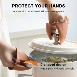 Gants de <span class=keywords><strong>cuisine</strong></span> en <span class=keywords><strong>silicone</strong></span> résistants à la <span class=keywords><strong>chaleur</strong></span>, imperméables, <span class=keywords><strong>anti</strong></span>-brûlure, de qualité alimentaire, pour la cuisson et la <span class=keywords><strong>cuisine</strong></span> - Product Image 3
