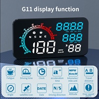 G11 GPS Head-up-Display Geschwindigkeit Kompass Fahrzeit Kilometerstand Höhe 3-Stufen-Geschwindigkeitsalarm USB-Stromversorgung für Alle Autos