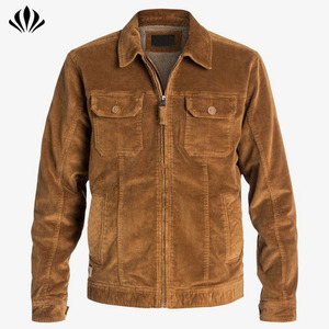 Chaqueta de pana elástica para hombre, forro de Sherpa prémium con bolsillos en el pecho, color marrón, OEM - Product Image 4