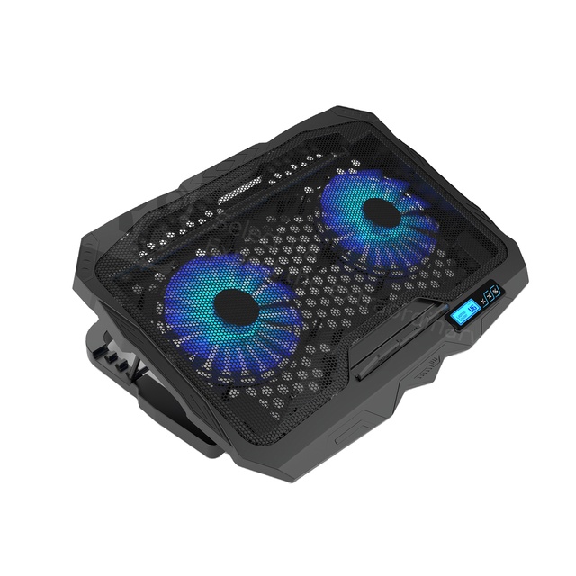 Gaming Glowing Anti-slip Double Fan Gaming Laptop Cooling Pads Notebook Stand Usb Cooler Pad With Honey Comb Flat Shape
