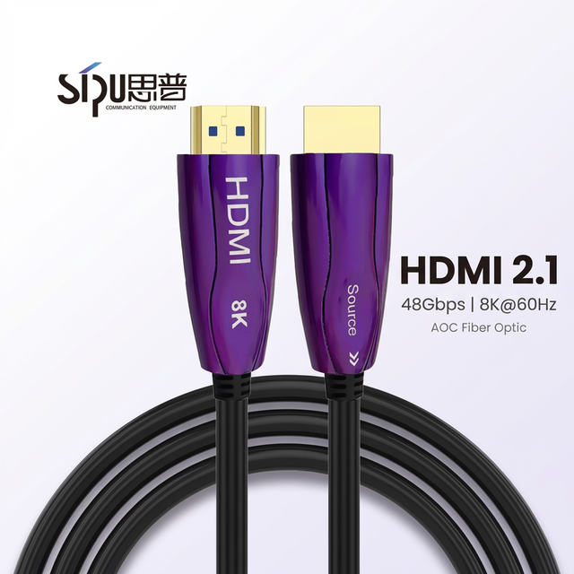 SIPU 2026 AOC HDTV Fiber Optic Cable High Speed CE RoHS Active Optical 10M 20M 30M 50M 100M Factory Network Cable