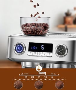 Máquina de Espresso Profesional de Acero Inoxidable, 20 Bares, Semiautomática, con Función de Molienda, Portátil, para Uso Doméstico y Hotelero - Product Image 2