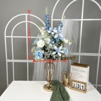 Grande boule de fleurs blanches de 80 cm, faite à la main, réaliste, en soie, roses artificielles, orchidées, fleurs mélangées, centre de table décoratif