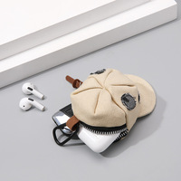 Trendi keren liontin ransel modis portabel topi dompet koin tas Headphone lucu topi bisbol Hip-pop Earbud gantungan kunci