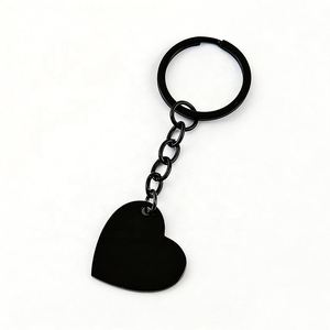 Personnalisation sur mesure, gravure au laser, impression de logo, porte-clés en acier inoxydable, matériau vierge en forme de cœur, porte-clés en métal - Product Image 5