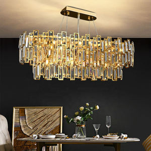 Suspension d'hôtel moderne Lampes suspendues Lustre en cristal led de luxe en or pour le salon - Product Image 2