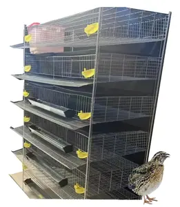 Factory Price Commercial Quail Cage Quail Rearing Cages For Sale H Type 6 Tires Quail Cage