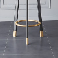 Tabouret de bar moderne à dossier haut avec pieds en métal, chaise de bar pour cuisine, café, restaurant, hôtel, vente en gros
