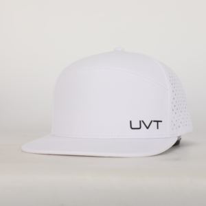 OEM 6-Panel Sporty <b>Flat</b> Brim Snapback <b>Cap</b> Casual Fashionable Embossed Custom Logo Perforated Laser Cut Hole <b>Hat</b> Design Outdoor - Product Image 1