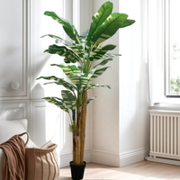 Real Touch Musa bananier artificiel avec de grandes feuilles intérieur extérieur bonsaï décoratif verdure ornementale
