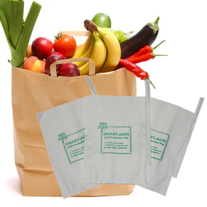 Balsa protectora de alimentos para envolver frutas y verduras, bolsa de papel con mango de plátano y Granada de uva fresca con asas