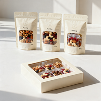 Pochette réutilisable personnalisée à succès, finition mate dépolie, fermeture éclair, estampage à chaud, sérigraphie pour noix et bonbons