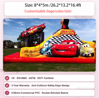 Huatong Commercial Gonflable Obstacles Gonflable Voiture Glissière En Plein Air Dessin Animé Inflables Château Combo Diapositives pour Enfants