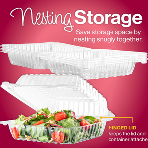 8 \ "X 8 \" X 3 \ "coperchio incernierato contenitori di plastica trasparente Togo scatole di fragole cibo a conchiglia per prodotti da forno Pizza <span class=keywords><strong>Hamburger</strong></span> - Product Image 6